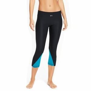 Under Armour Women's Cropped Legging Size Medium Black Blue